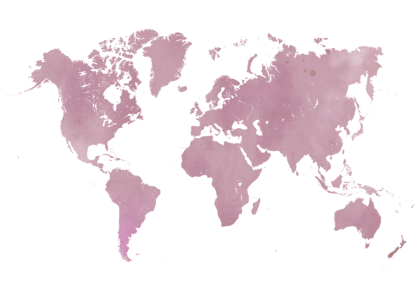 verdenskort plakater i lyserød watercolor
