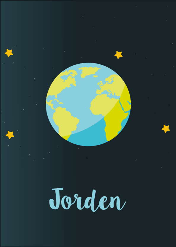 Planet plakat med Jorden til børneværelset