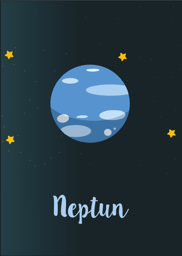 Planet plakat med Neptun til børneværelset