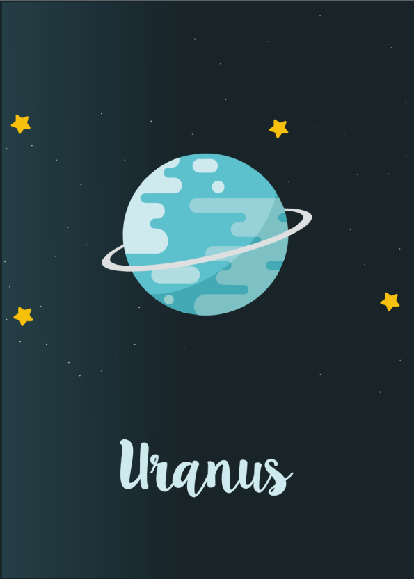 Planet plakat med uranus til børneværelset