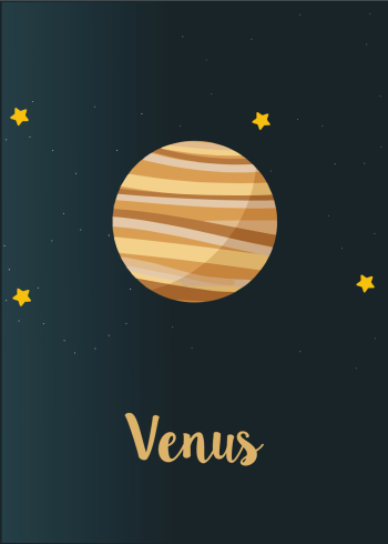 Planet plakat med planeten Venus til børneværelset