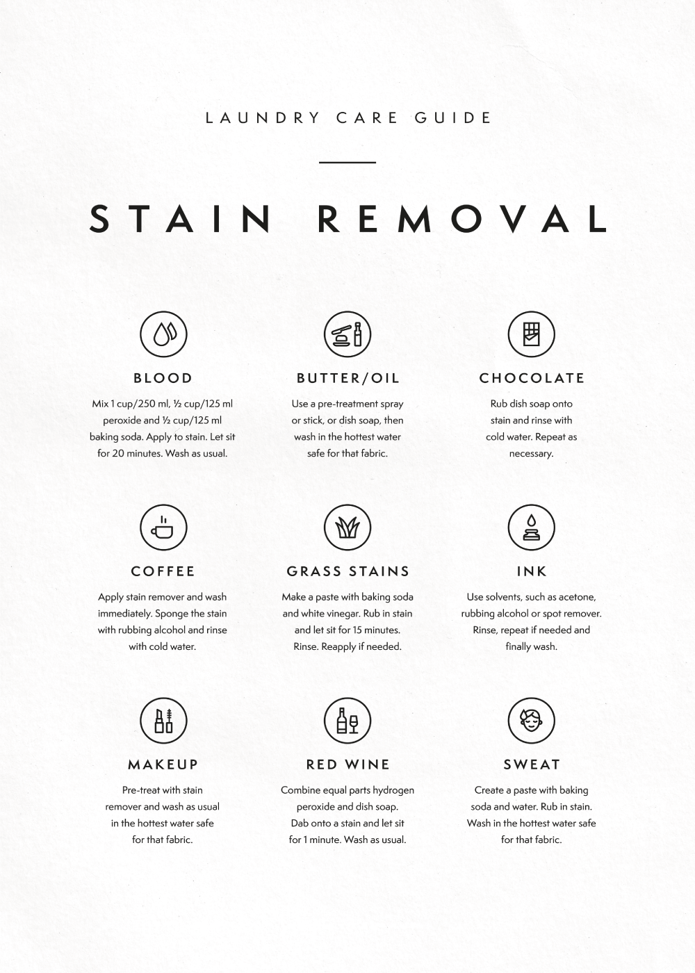 ar ru Sporvogn Vaskeguide plakat - Stain removal | Praktiske plakater til dit vaskerum