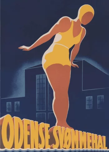 retro plakater dansk design af odense svømmehal