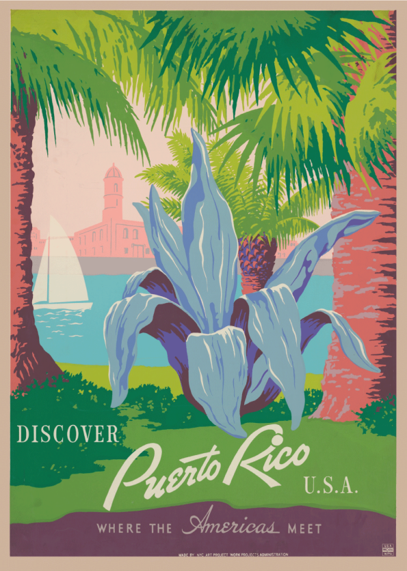 retro plakat med Puerto Rico