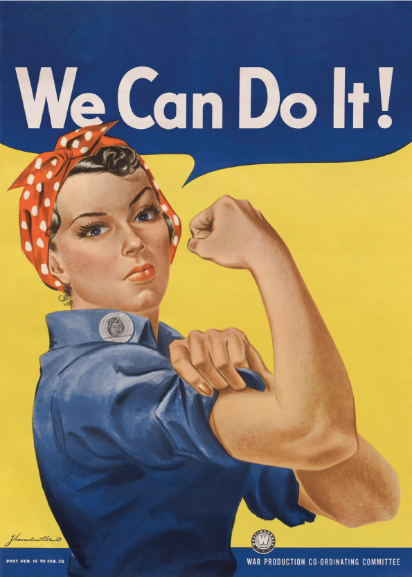 retro plakater med female workers poster