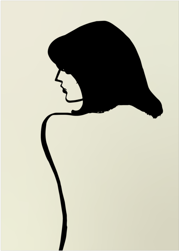 enkel kunst plakat af kvinde malet med tynd streg