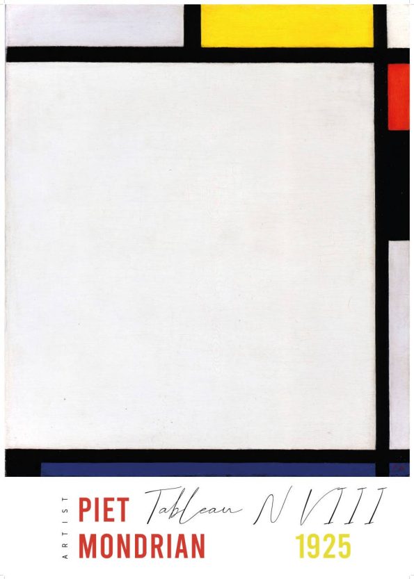 Kunstværk af Piet Mondrian, med værket Tablean N VllI