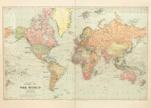 Stor verdenskort plakat med lande