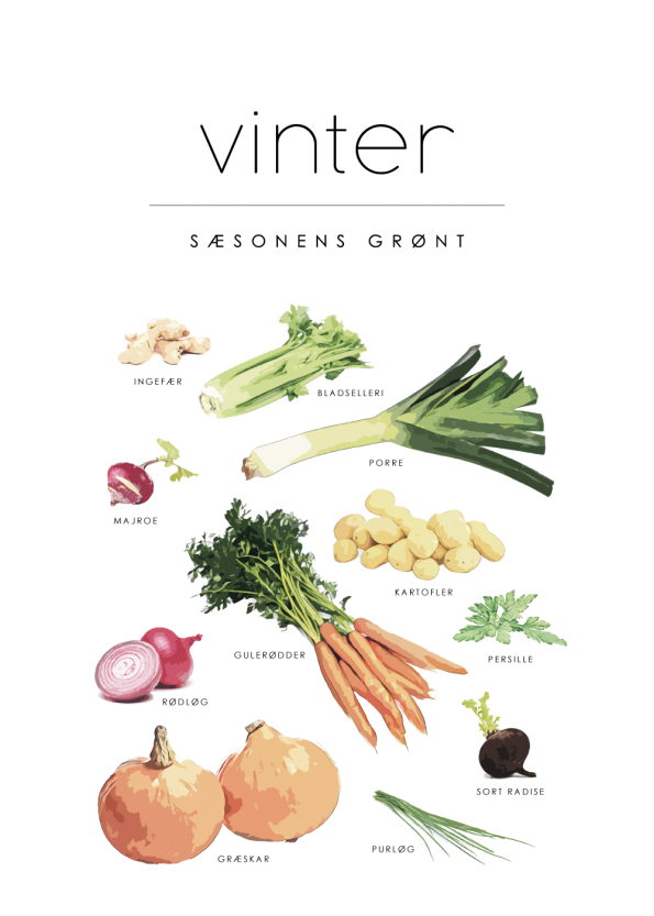 sæson grøntsager med vinter plakat