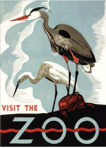 zoo plakater med storke