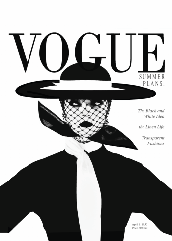 vogue fashion cover plakat fra gamle dage