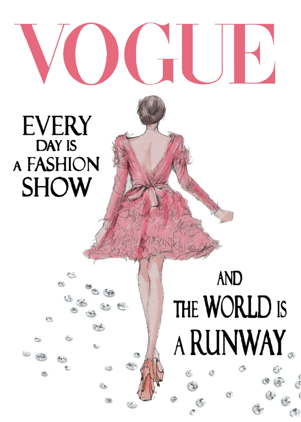 The world a runway plakat | fashion art med gammelt vouge cover