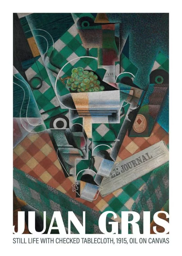 Still life with checked tablecloth, Juan Gris, 1915