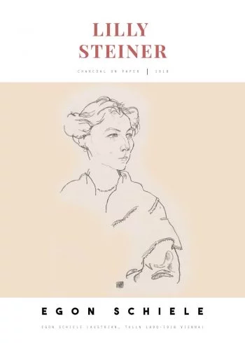 Selve tegningen er et portræt af Schieles kunstnerkollega Lilly Steiner, og er ét af i alt fire portrætter som Schiele lavede af Lilly Steiner