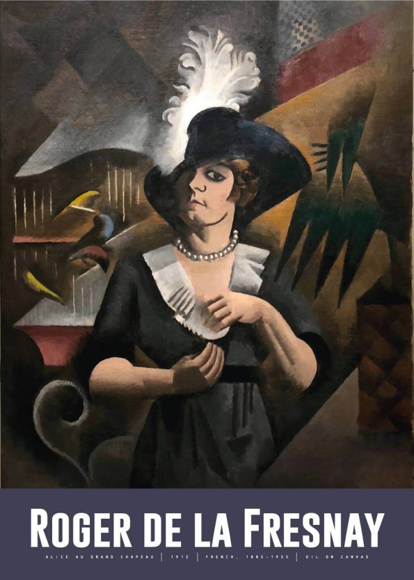 Museumsplakat med maleriet Alice au grand chapeau af roger de la fresnaye
