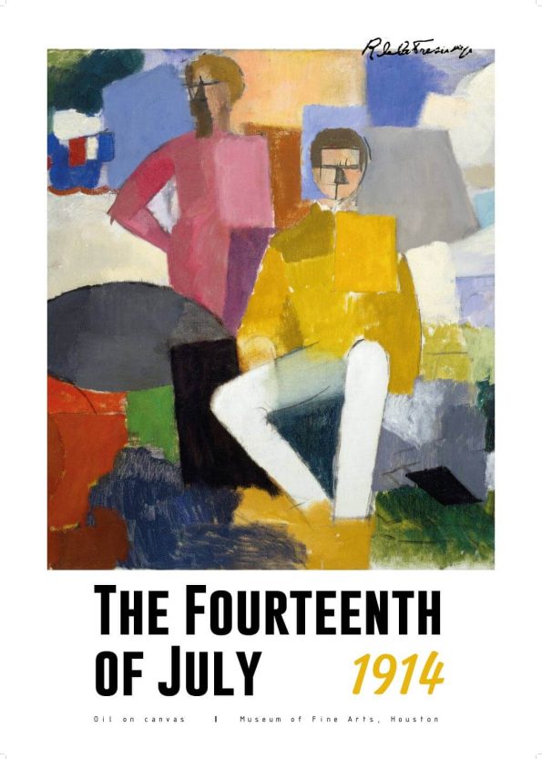 Museumsplakat med maleriet "The fourteenth of july" af Fresnaye