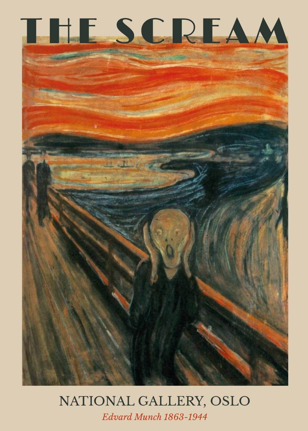 Latter Lil biord The Scream (Skriget) - Edvard Munch | Museums- og kunstplakater