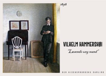 Vilhelm hammershøi plkaat af læsende ung interiør mand plakat - fra 1898