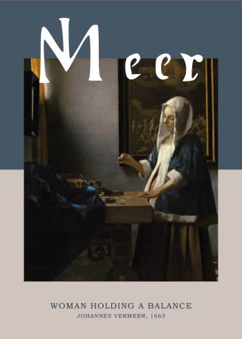 Maleri af Johannes Vermeer af en kvinde i et værelse, der holder en vægt