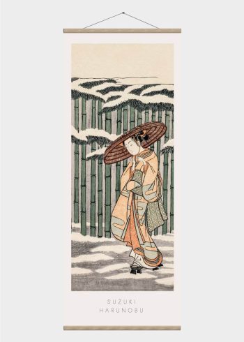 gående japansk kvinde - japansk kunst plakat