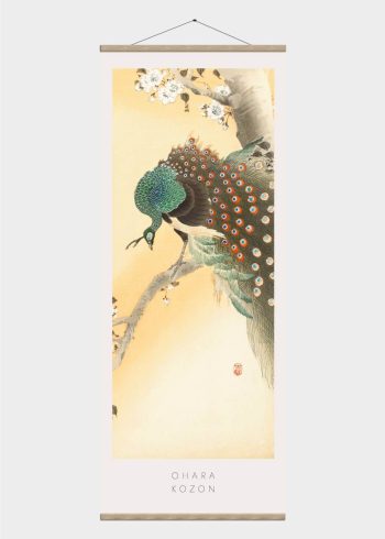 grøn påfugl - japansk kunst plakat