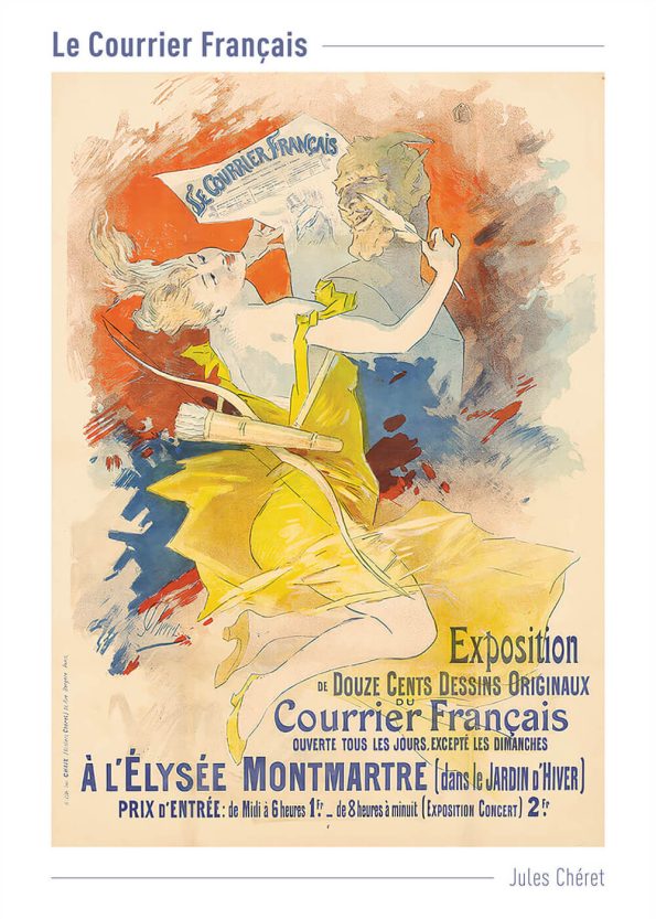 Jules Chéret plakater til hjemmet med i gule og orange farver