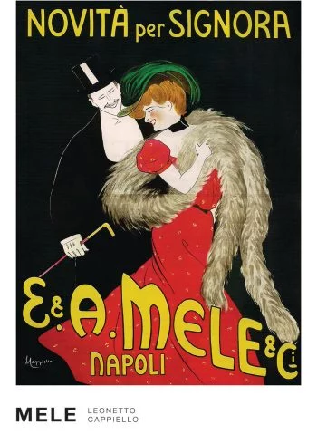 Mele plakat af Leonetto Cappielle, et trykkekunstner par - stilren og fint billede