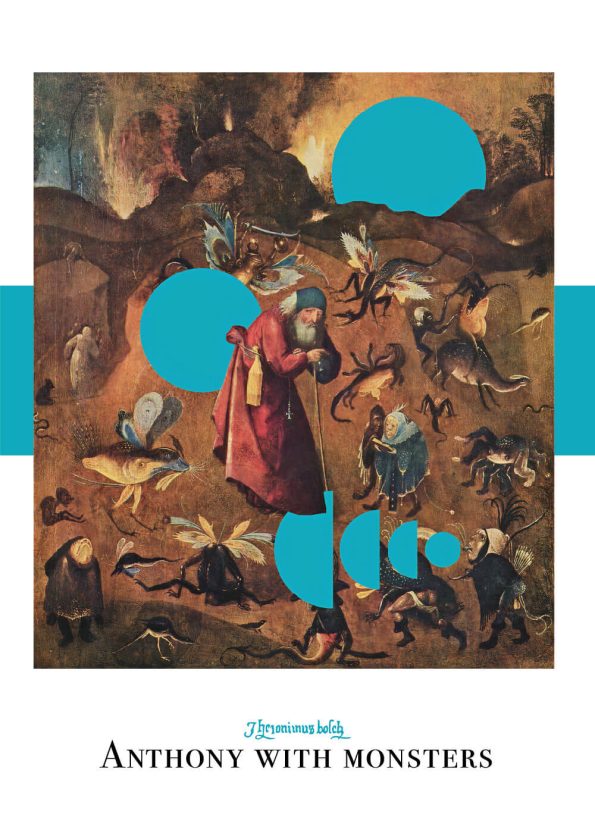 Anthony with monsters poster art plakat af Hieronymus Bosch
