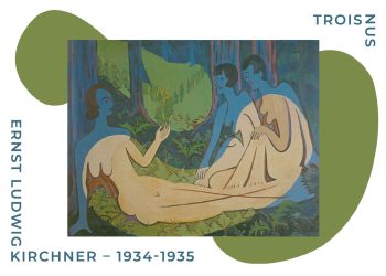Museumsplakat af Ernst L. Kirchner med værket Trois nus i farverne grøn