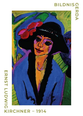 Bildnis gerda plakat af Ernst L. Kirchner. Portræt billede af kvinde i de fineste blålige og grønlige nuancer.