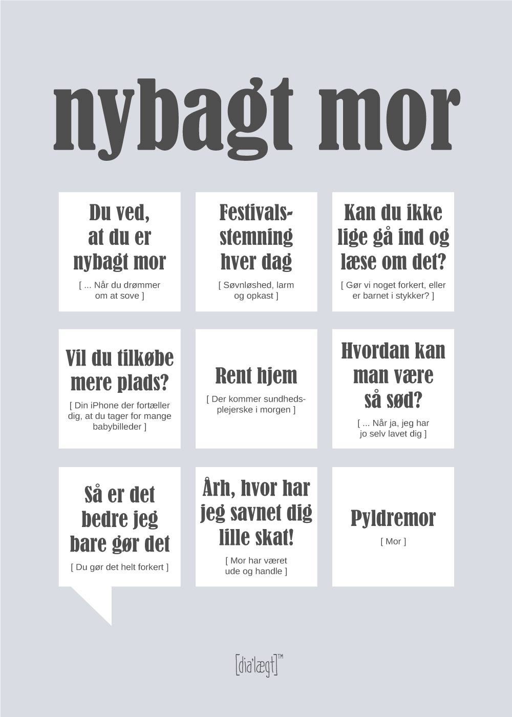 Legitimationsoplysninger chikane skibsbygning Nybagt Mor plakat | Citatplakat.dk