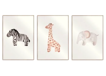 zebra, giraf, elefant