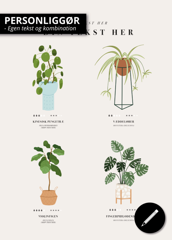Plante guide til 4 mine planter anvisning personlig design selv