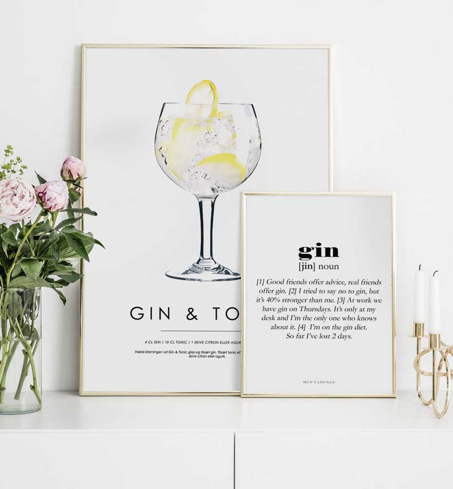 plakater med gin